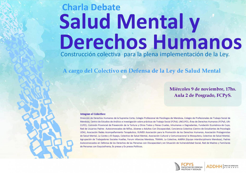 imagen Se debatirá sobre la Salud Mental y los Derechos Humanos