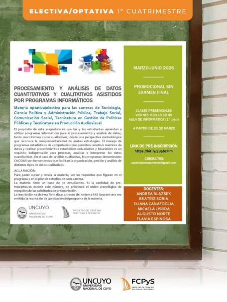 imagen Materias Optativas/Electivas - 1° cuatrimestre 2026