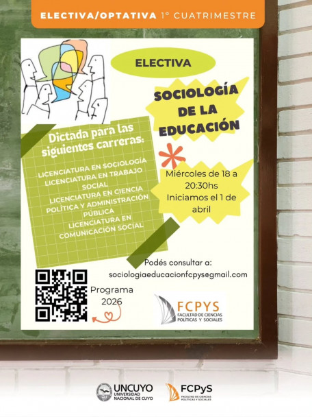 imagen Materias Optativas/Electivas - 1° cuatrimestre 2026