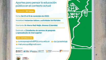 imagen Referente de Educación Popular en Latinoamérica desarrollará un Curso de Posgrado en la UNCUYO que se llevará a cabo en el aula y en territorio