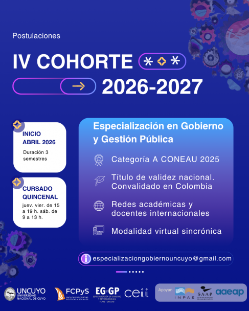 imagen Se abren las inscripciones para la IV Cohorte de la Especialización en Gobierno y Gestión Pública