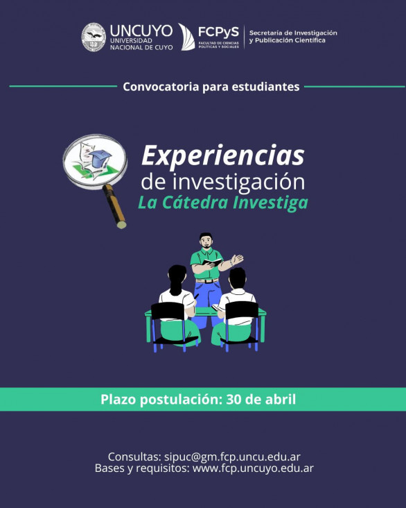 imagen  Se abre la convocatoria de experiencias de investigación de La Cátedra Investiga