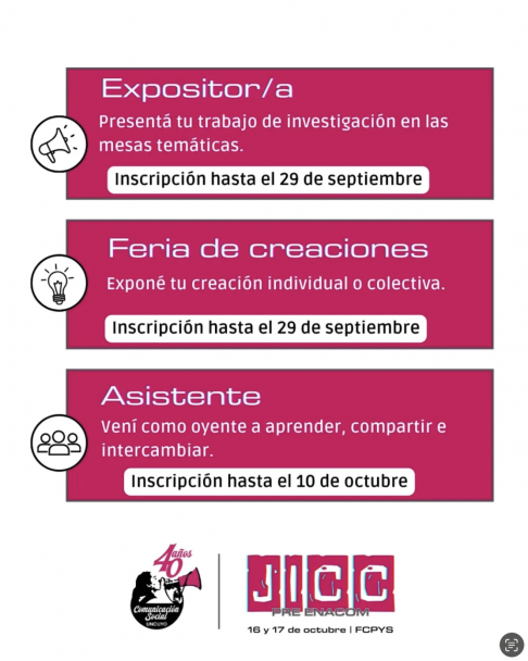 imagen En octubre se realizarán las  Jornadas de Investigación y Creación en Comunicación 