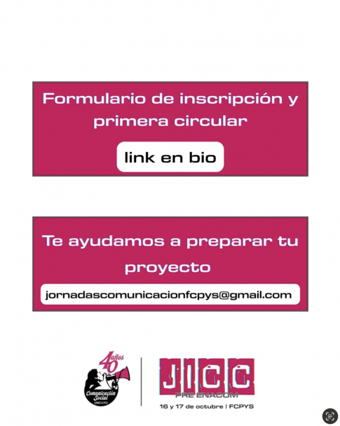 imagen En octubre se realizarán las  Jornadas de Investigación y Creación en Comunicación 
