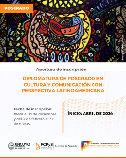 imagen Diplomatura de Posgrado en Cultura y Comunicación con perspectiva Latinoamericana