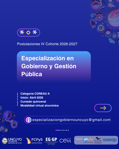 imagen Se abren las inscripciones para la IV Cohorte de la Especialización en Gobierno y Gestión Pública
