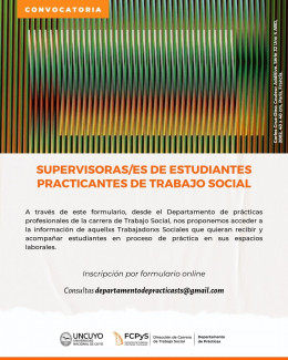 imagen Convocatoria 2025 de supervisoras/es de estudiantes practicantes de Trabajo Social
