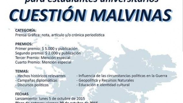 imagen I° Concurso de artículos periodísticos para estudiantes universitarios "Cuestión Malvinas"