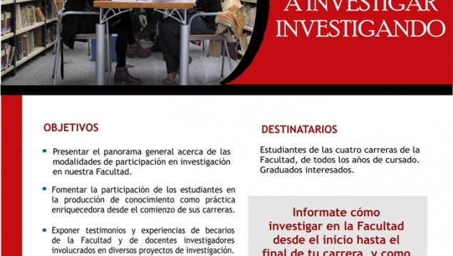 imagen Ecuentro con Estudiantes: Aprender a Investigar Investigando (postergado para el próximo Lunes 19 de octubre  a las 18 hs)