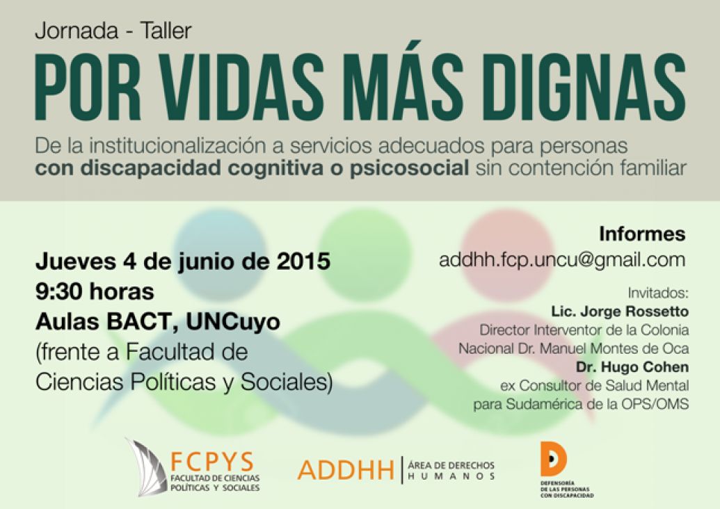 imagen Dictarán taller sobre la desinstitucionalización de personas con discapacidad