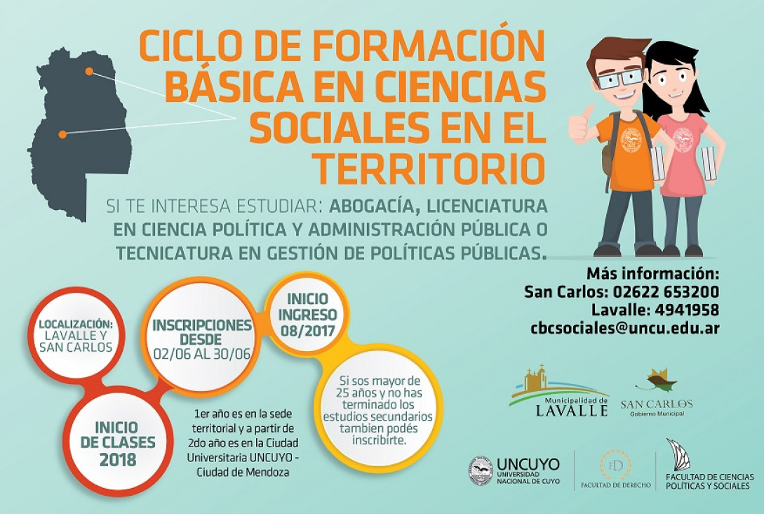 imagen Comenzaron las inscripciones para el Ciclo de formación básica en Ciencias Sociales en territorio