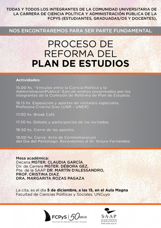 imagen Proceso de reforma del Plan de Estudios de CPyAP