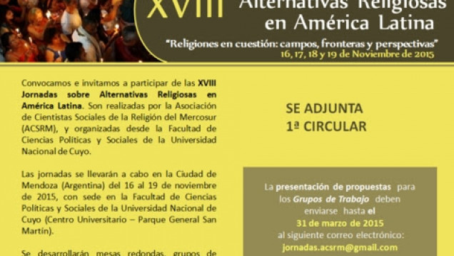 imagen VIII Jornadas sobre Alternativas Religiosas en América Latina