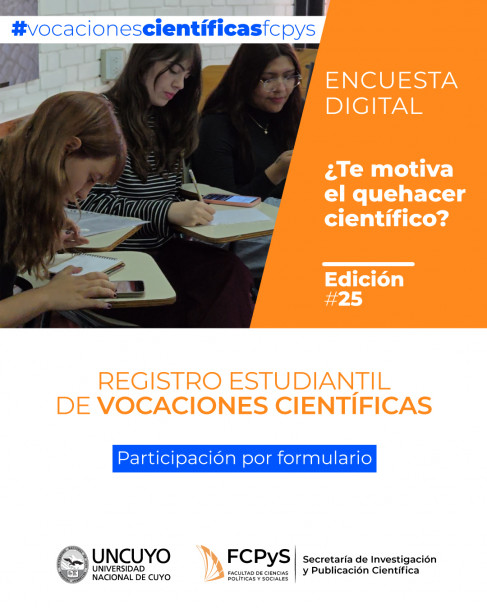 imagen Participá de la encuesta estudiantil "¿Te motiva el quehacer científico?"