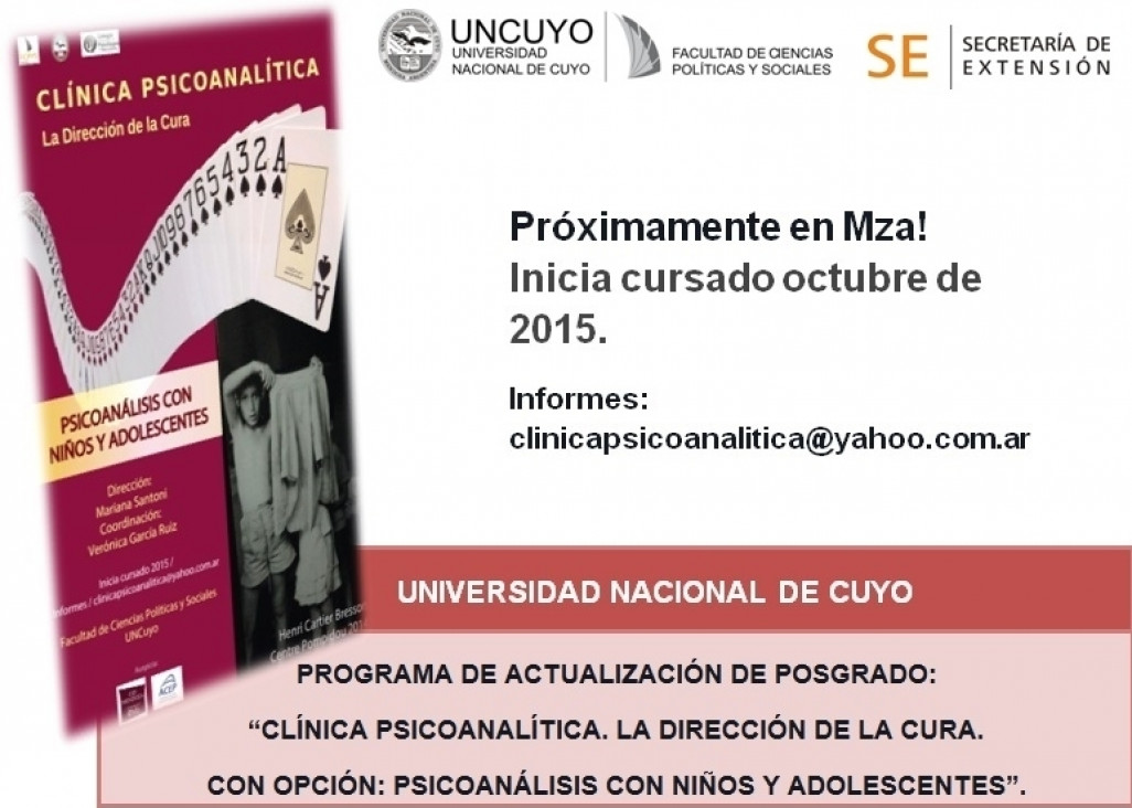 imagen Curso de actualización de Posgrado "Clínica Psicoanalítica. La Dirección de la Cura"