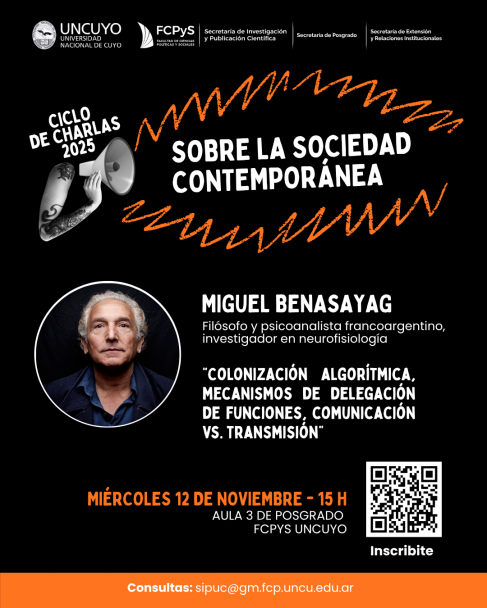 imagen Miguel Benasayag protagonizará el cierre del ciclo de charlas sobre la sociedad contemporánea