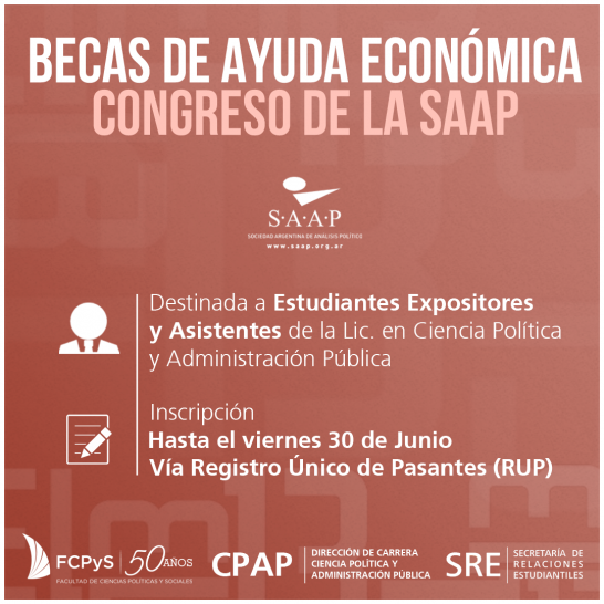 imagen Becas para estudiantes que participen del Congreso de la SAAP