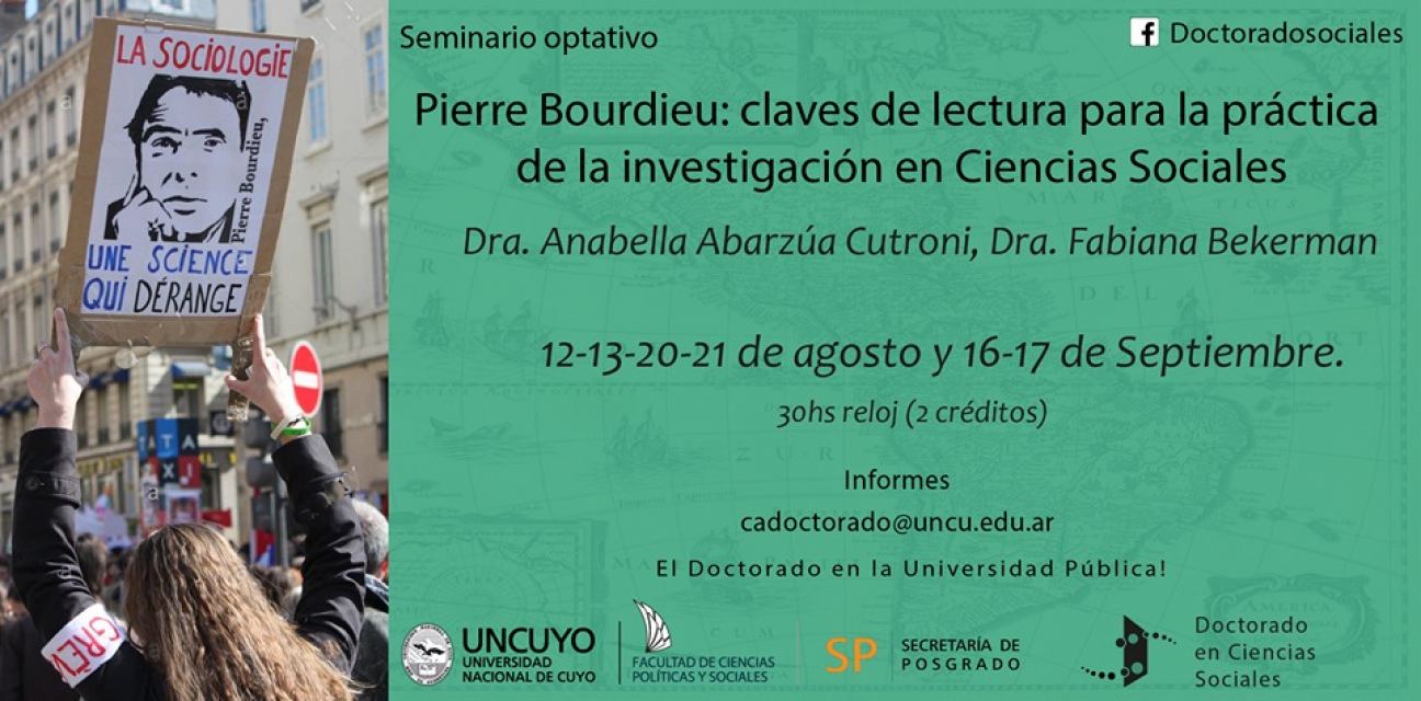 imagen Seminario optativo: "Pierre Bourdieu: claves de lectura para la práctica en Ciencias Sociales"