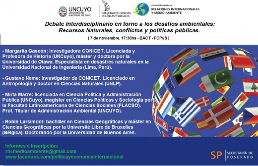 imagen Debate Interdisciplinaria en Torno a los Desafíos Ambientales: Recursos Naturales, Conflictos y Políticas Públicas.