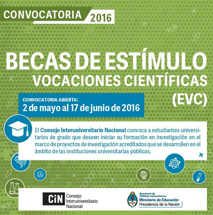 imagen Convocatoria Becas de Estímulo a las Vocaciones Científicas 2016 ( Becas CIN)