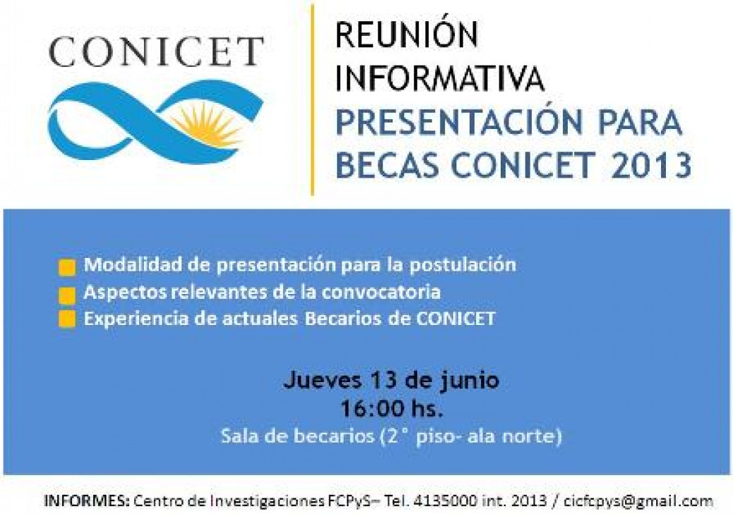 imagen Reunión Informativa sobre Becas CONICET 2013