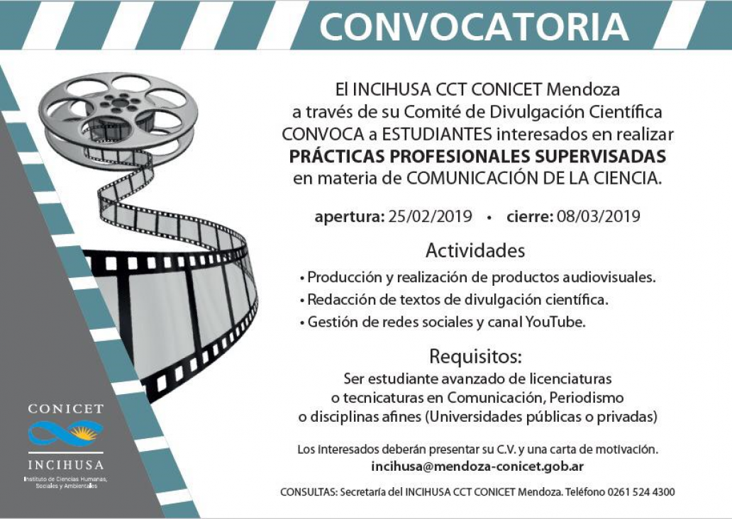 imagen Convocatoria para Prácticas Profesionales en el CONICET