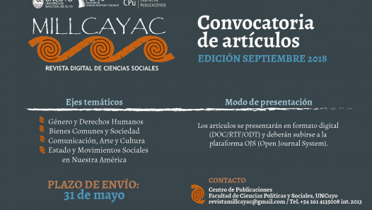 imagen Nueva convocatoria de artículos para Revista Millcayac