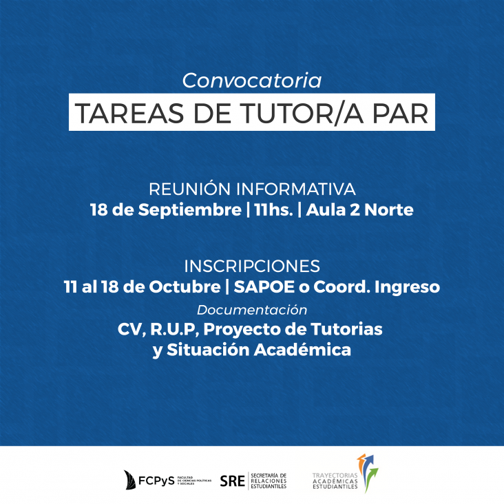 imagen Convocatoria para cubrir tareas de tutor/a par