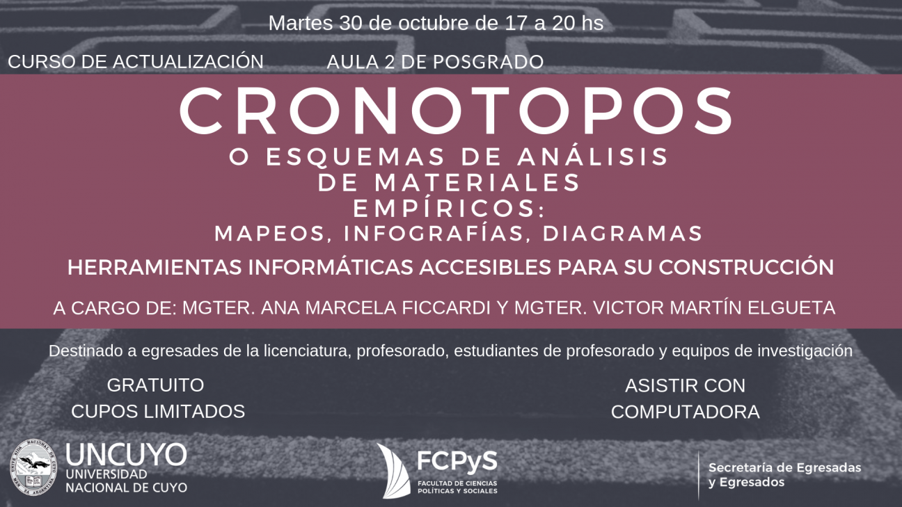 imagen Curso de actualización: "Cronotopos o esquemas de análisis de materiales empíricos" 