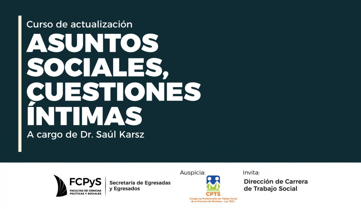 imagen Curso de actualización: "Asuntos sociales, cuestiones íntimas"