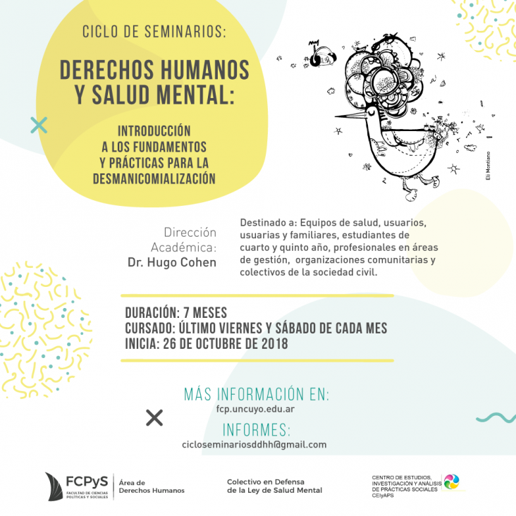 imagen Cecilia Molina y Paula Logotetti participarán del ciclo de seminarios "Derechos Humanos y Salud Mental"