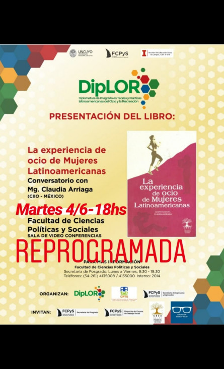 imagen Presentación del Libro:" Experiencias de Ocio de Mujeres Latinoamericanas" Mgter. Claudia Arriaga