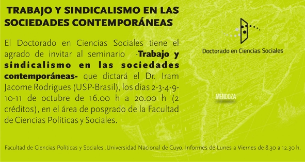 imagen Seminarios: Doctorado en Ciencias Sociales