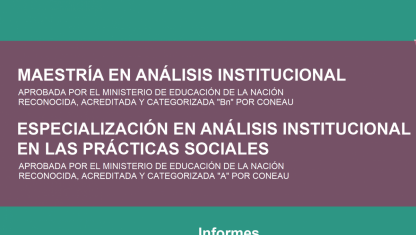 imagen Especialización en Análisis Institucional en las Prácticas Sociales