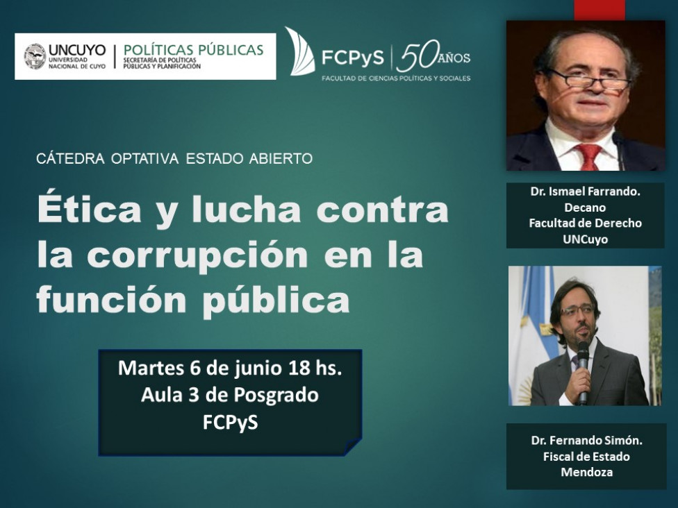 imagen Charla debate sobre ética y lucha contra la corrupción en la FCPyS