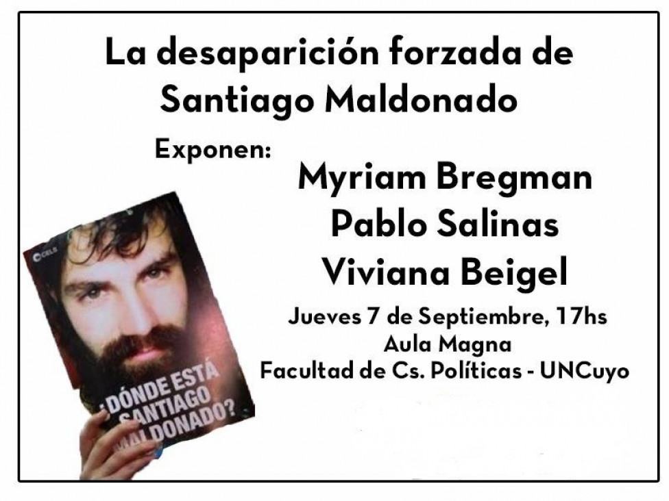 imagen Charla- Debate: La desaparición forzada de Santiago Maldonado