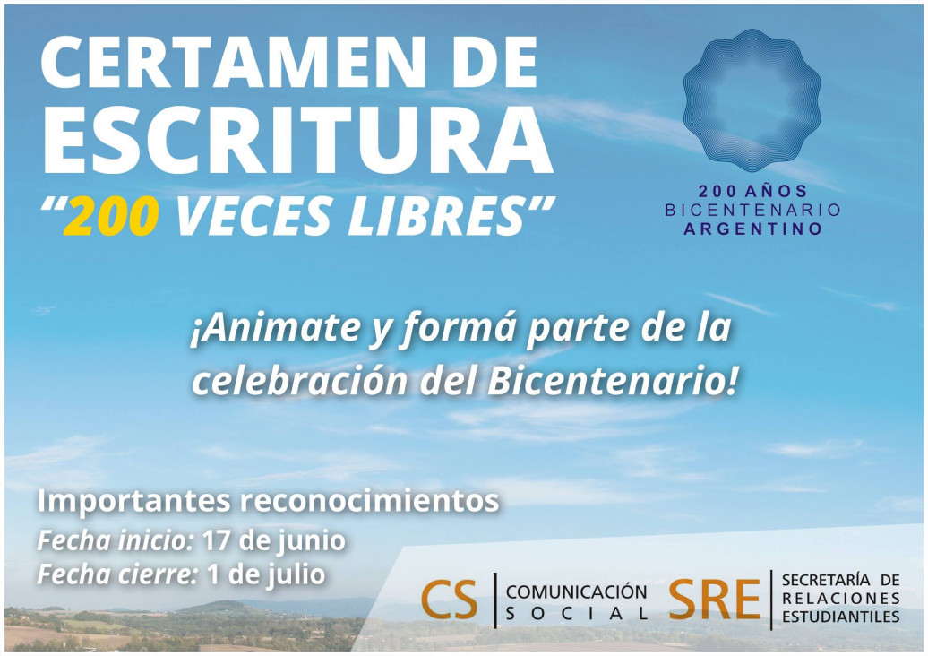 imagen Certamen de Escritura Bicentenario: "200 veces libres"  