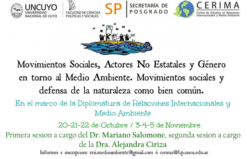 imagen Curso sobre Movimientos Sociales, Actores No Estatales y Género en torno al Medio Ambiente