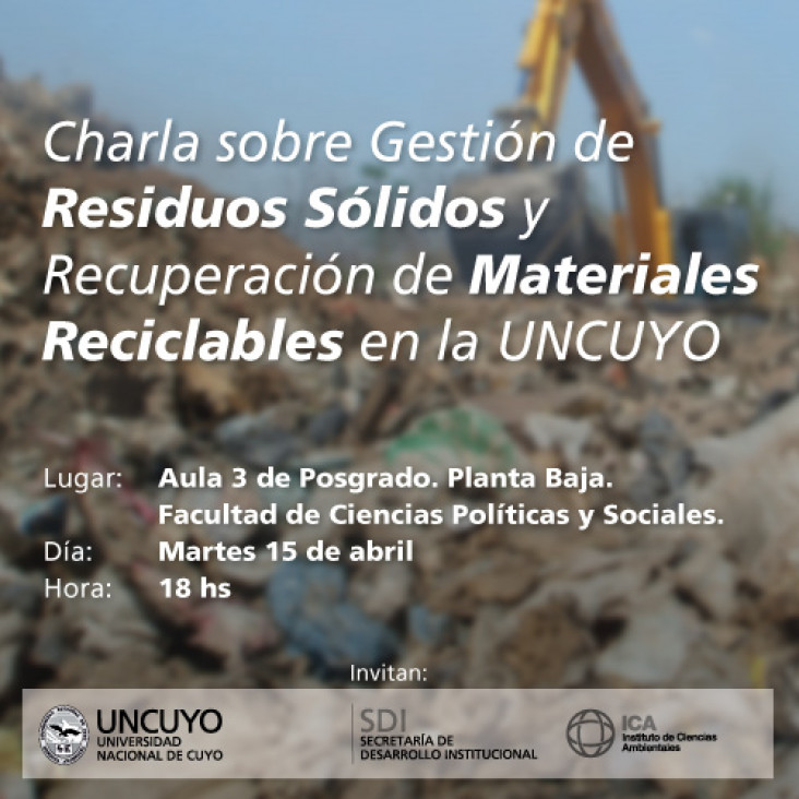 imagen Charla Sobre Gestión de Residuos Sólidos y Recuperación de Materiales Reciclables en la UNCuyo