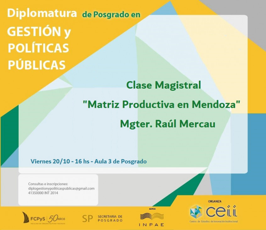 imagen "Matriz Productiva en Mendoza" - clase magistral a cargo de Mgter. Raúl Mercau