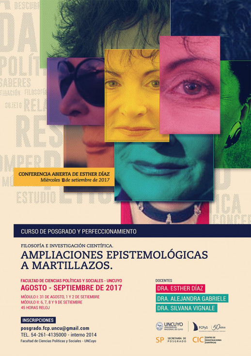 imagen Conferencia abierta de Esther Díaz: "Filosofía e investigación científica. Ampliaciones epistemológicas a martillazos".