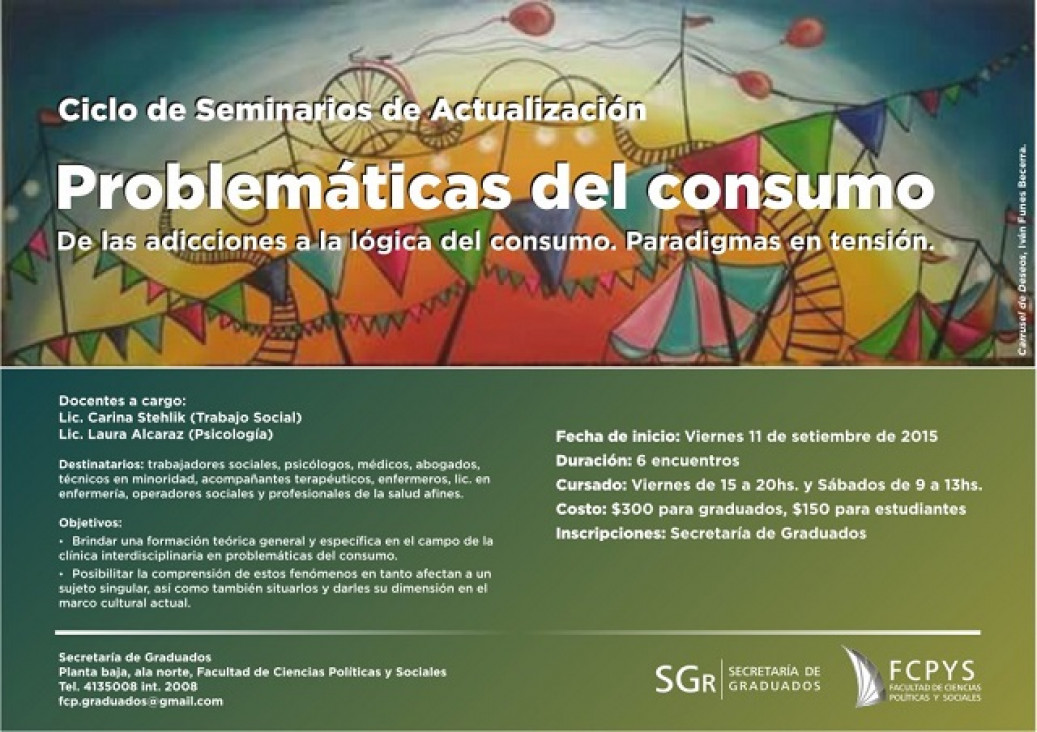 imagen Seminario De las adicciones a la lógica del consumo. Paradigmas en tensión