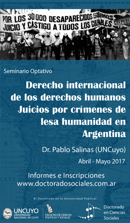 imagen Seminario de Posgrado "Derecho Internacional de los Derechos Humanos. Juicios por crímenes de lesa humanidad en Argentina"