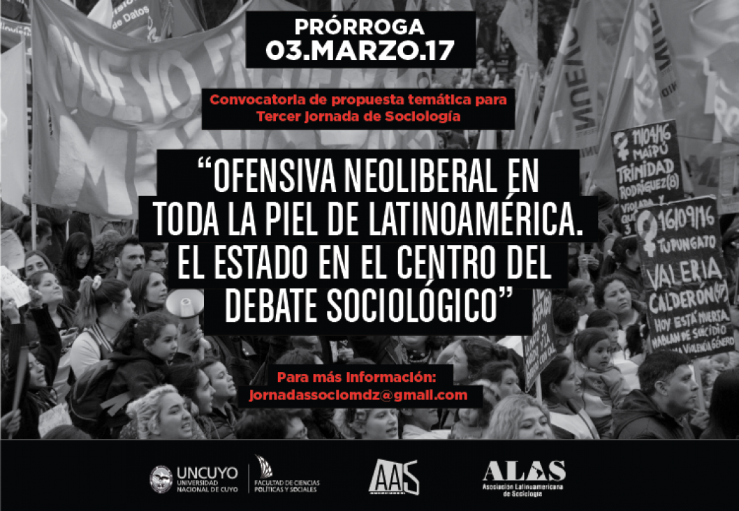 imagen Se prorroga hasta el viernes 03 de marzo de 2017 la presentación resúmenes para las Terceras Jornadas de Sociología 