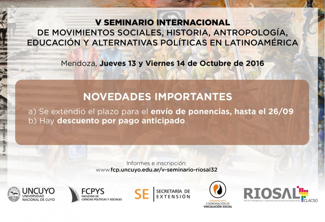 imagen Extienden el plazo para presentar resúmenes en el Seminario de Movimientos Sociales