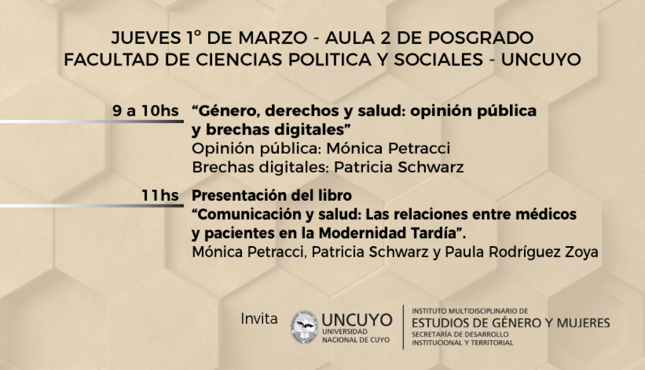 imagen Charla: "Genero, derechos y salud: opinión pública y brechas digitales"