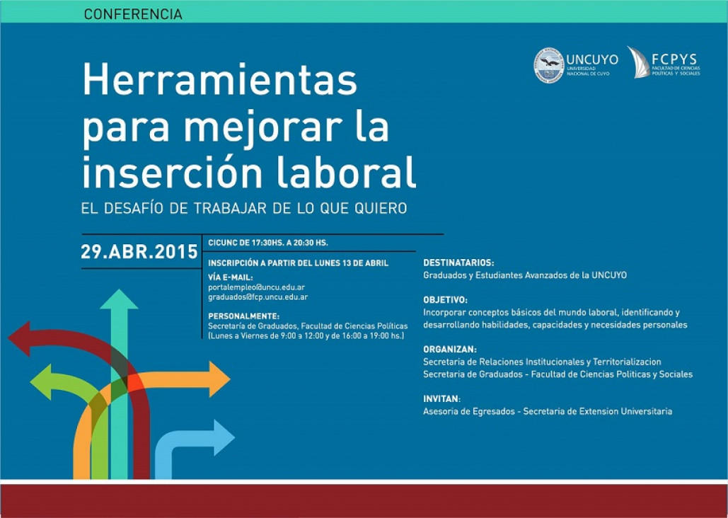 imagen Conferencia:  Herramientas para mejorar la inserción laboral. El desafío de trabajar de lo que quiero.