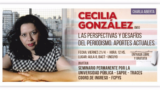 imagen Cecilia González estará en una charla abierta en la FCPyS