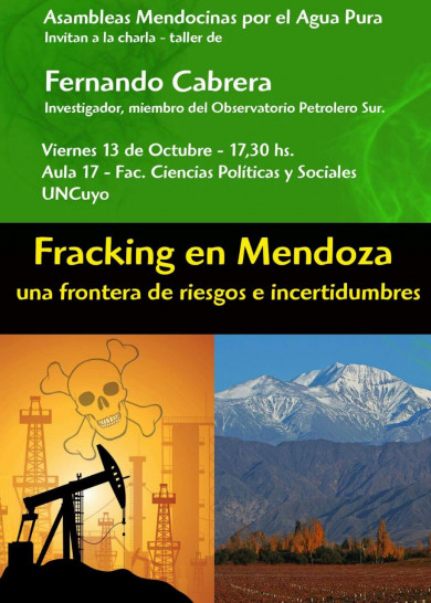 imagen Charla: Fracking en Mendoza, una frontera de riesgos e incertidumbres