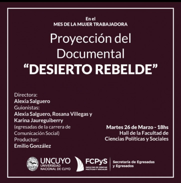 imagen Proyección del Documental: "DESIERTO REBELDE"